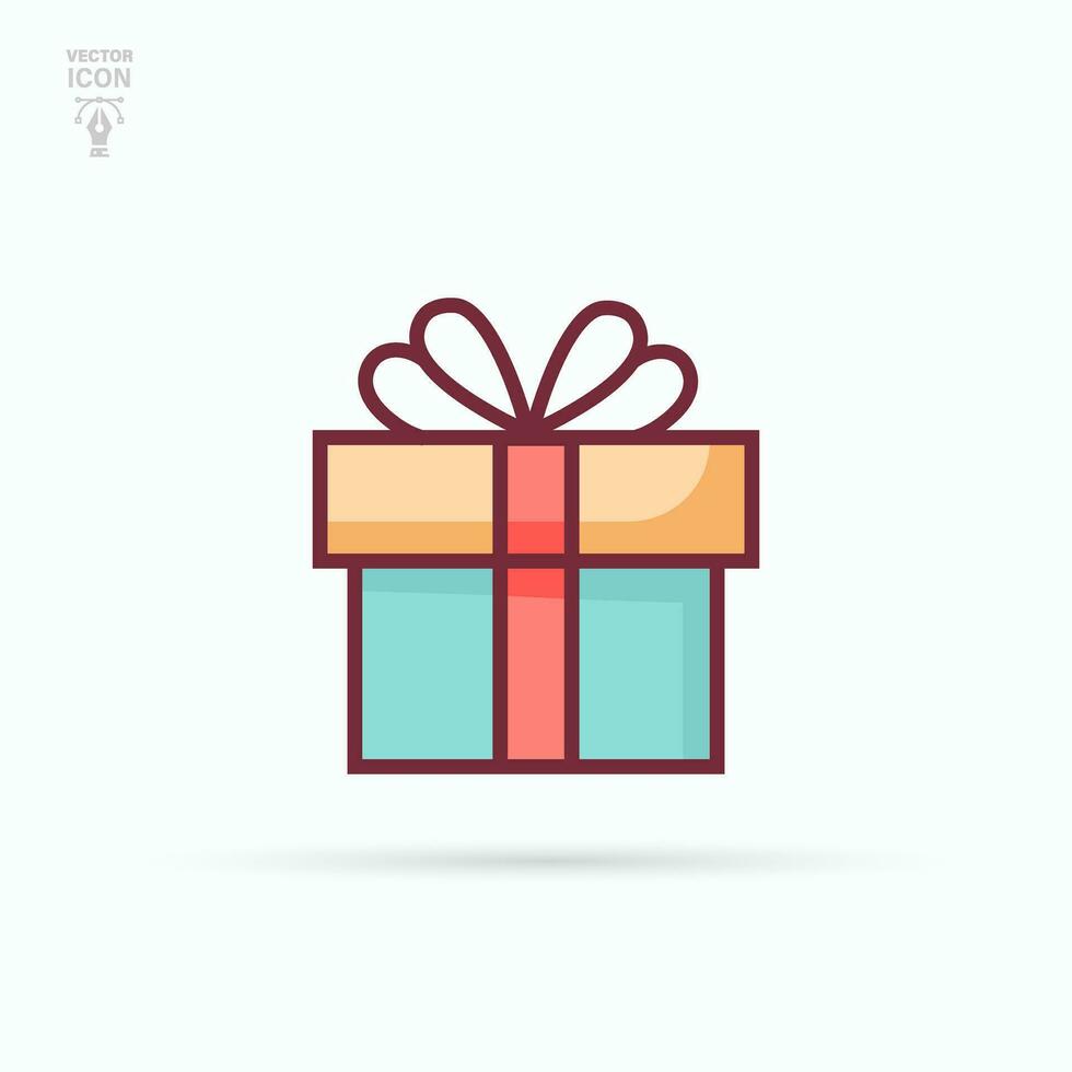 Gift Box Icon. Sale, shopping concept. Isolated vector illustration.