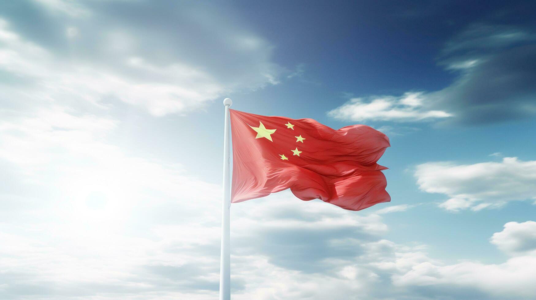 chino nacional bandera, el nacional día de el gente república de China en octubre 31, aniversario de el chino personas y el genial celebracion de el gente república de china.generativa ai foto
