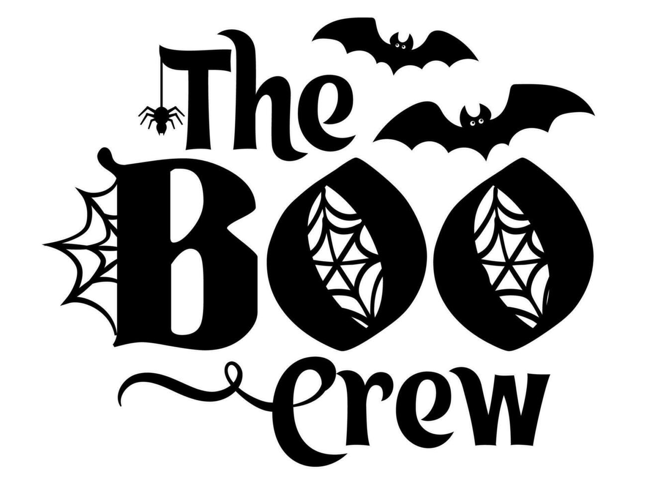 The Boo crew. Halloween Family vector illustration.