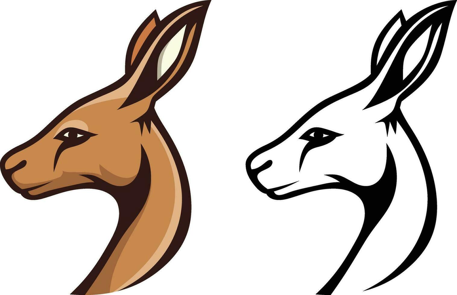 Kangaroo head side view simple logo icon template vector illustration , boomer , roo , side angle company logo simple vector clip art , kangaroo icon stock vector image