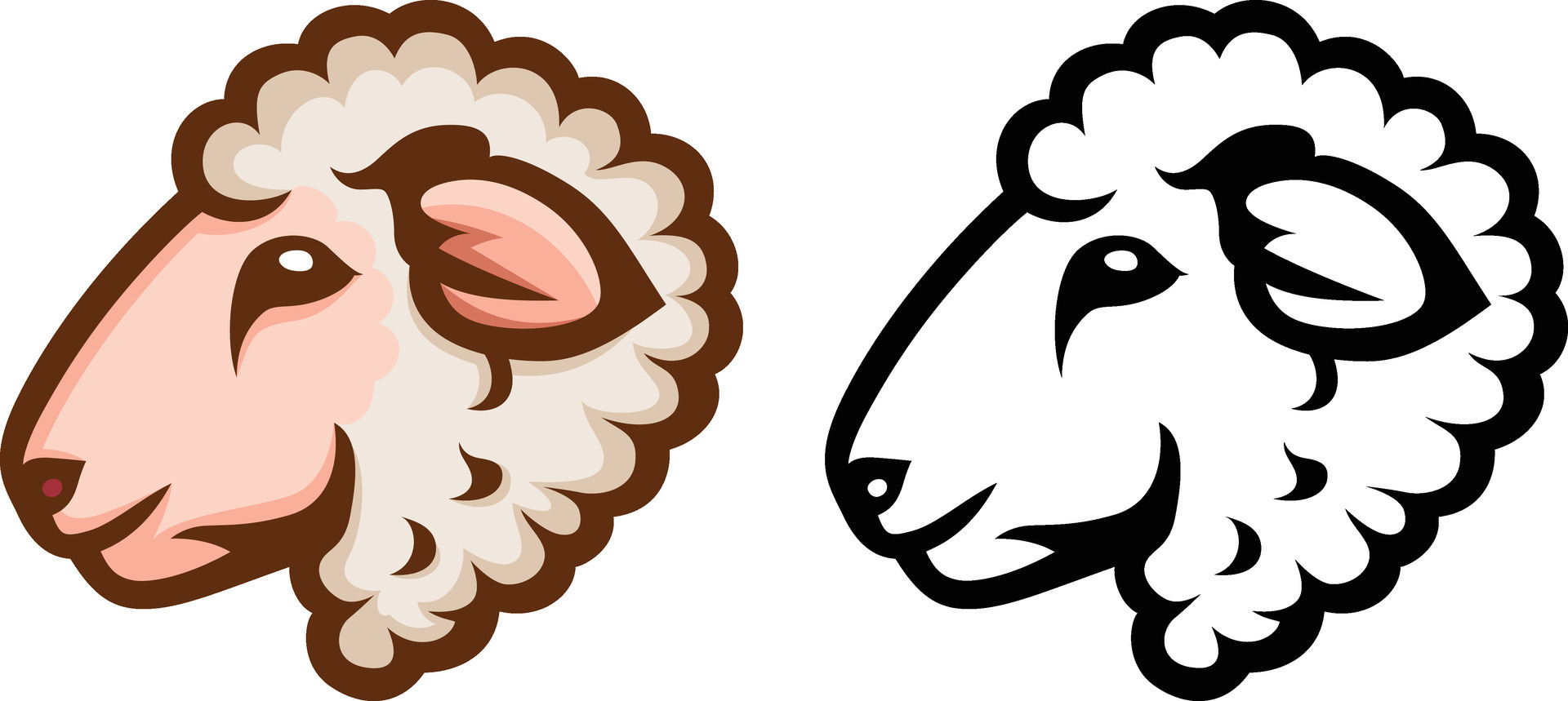 Sheep head side view logo template vector illustration, Sheep ram side