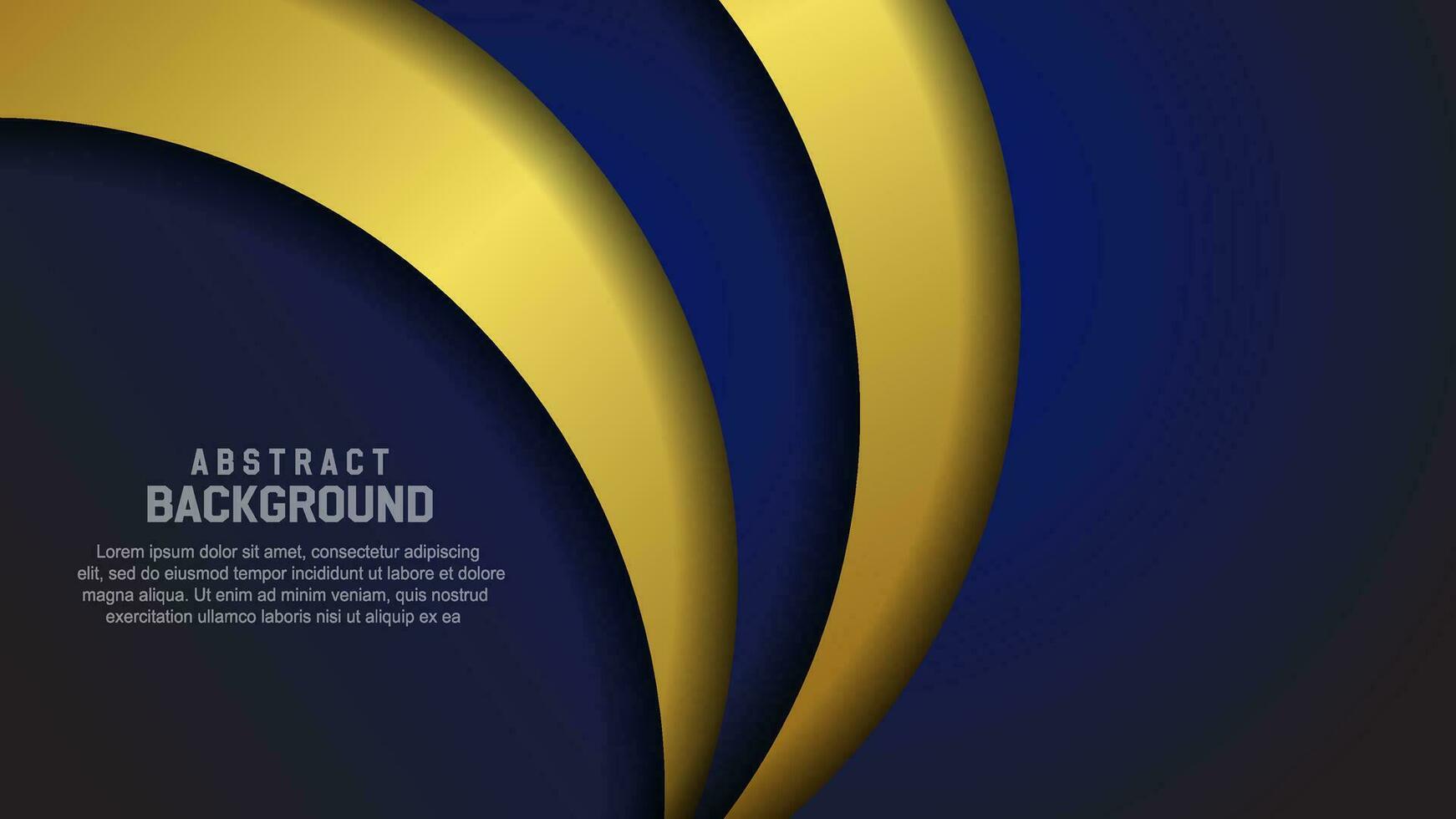 Abstract gold and blue curve geometric shape on background. Modern luxury bright gold stripe with gold glitter decoration. Futuristic technology concept. Vector illustration