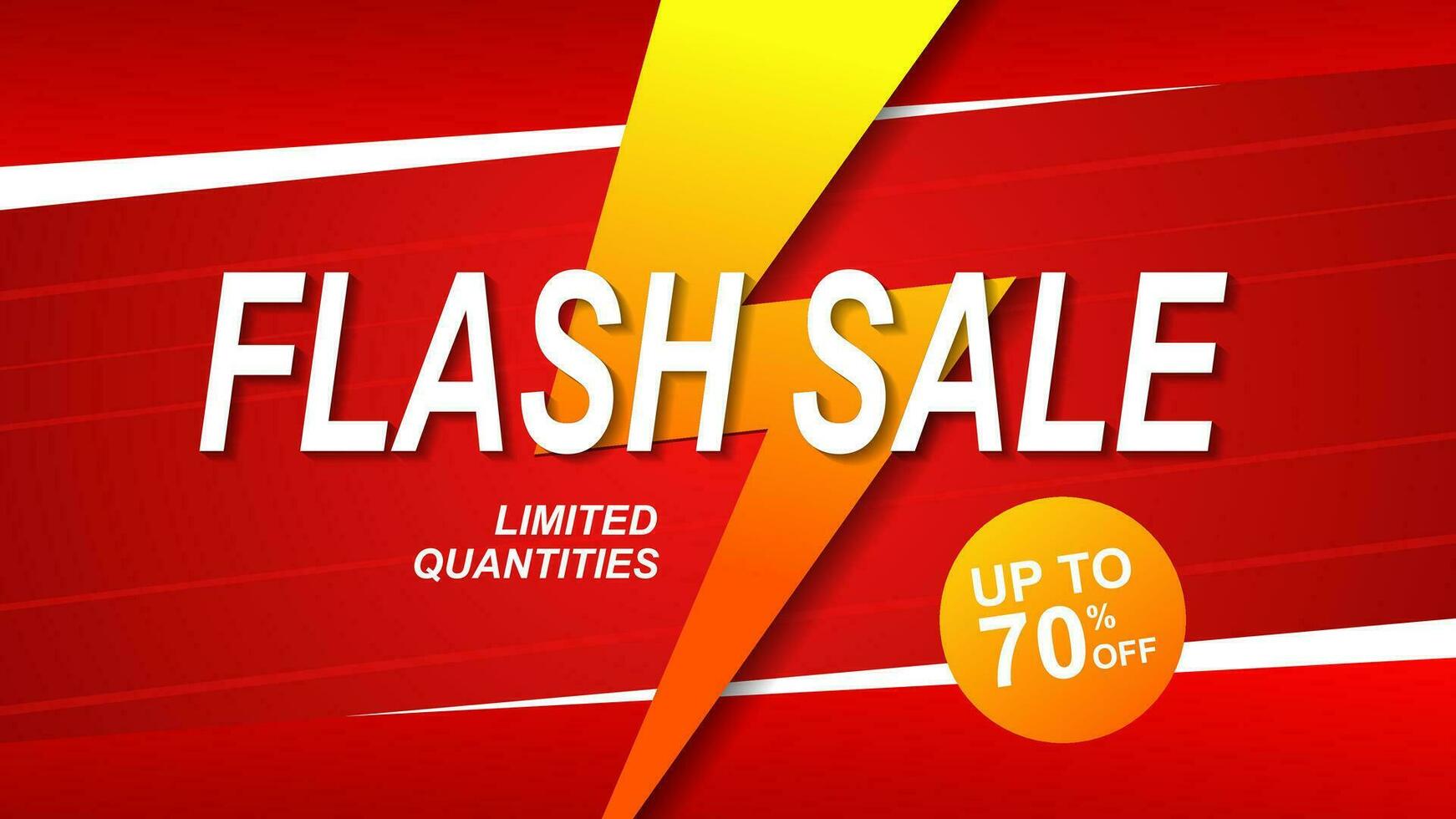 Flash sale banner template design for web or social media, special offer discount vector