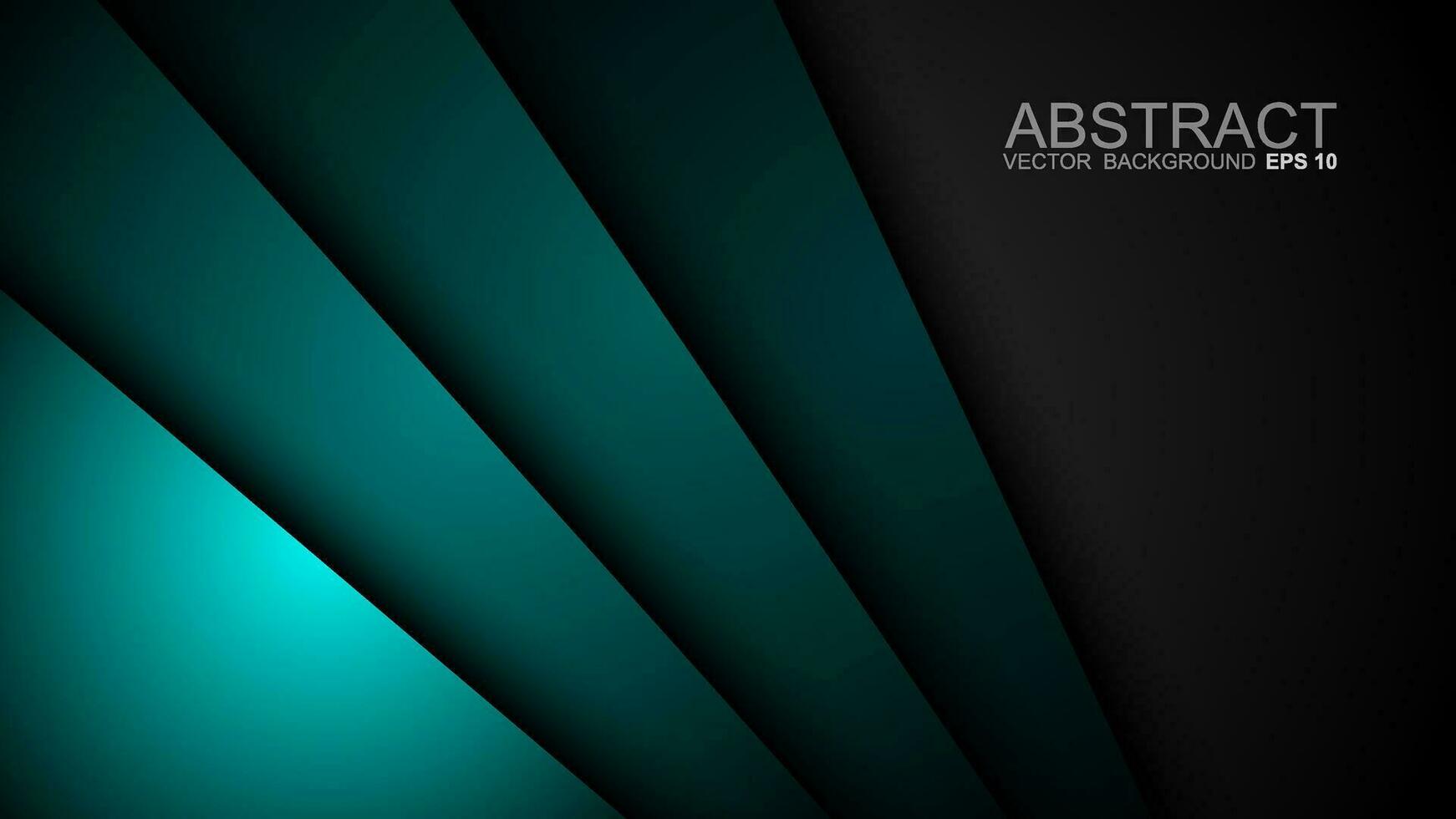 Turquoise green and blue background vector layers overlapping on dark space for background design