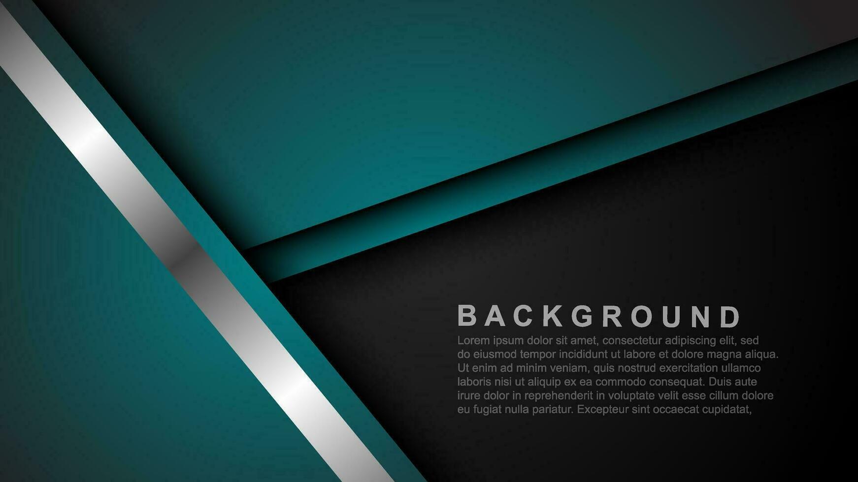 Turquoise green and blue background vector layers overlapping on dark space for background design