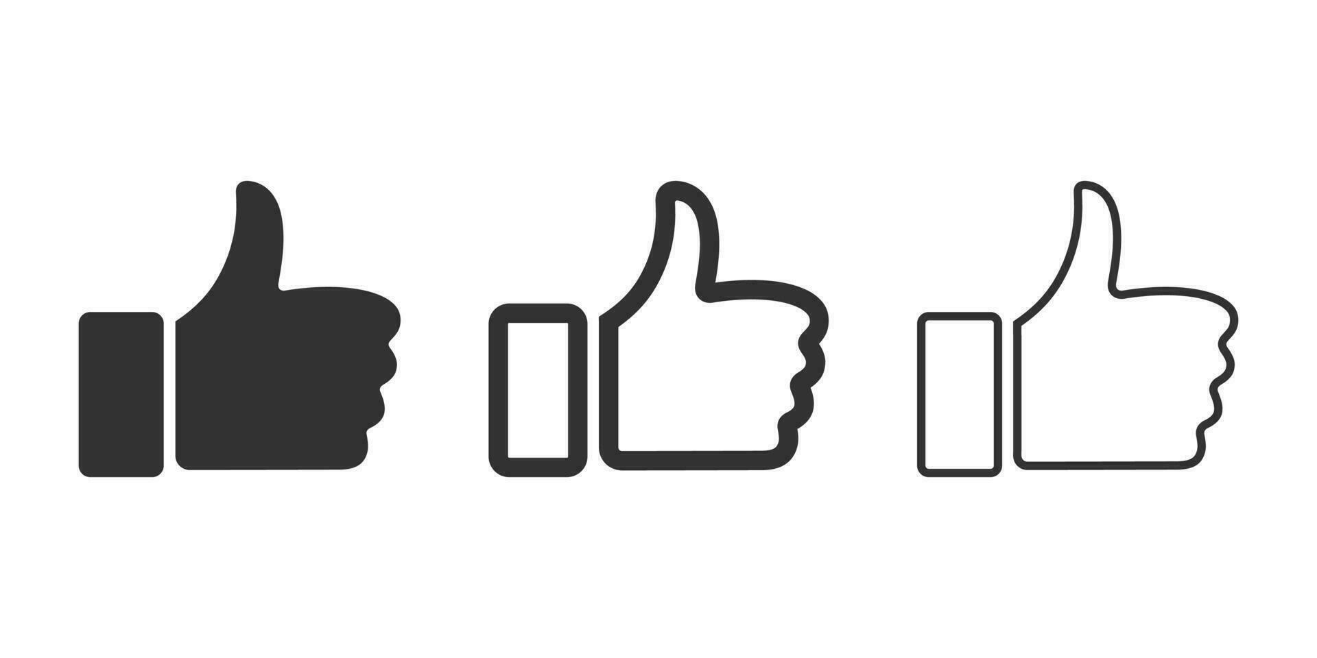 Thumbs up icon set. Thumb up line icons. Vector illustration
