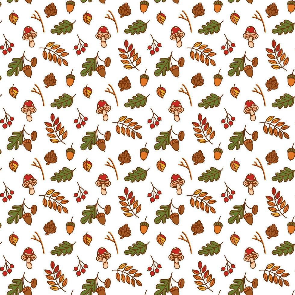 Falling autumn leaves. Autumn seamless pattern. Vector. vector
