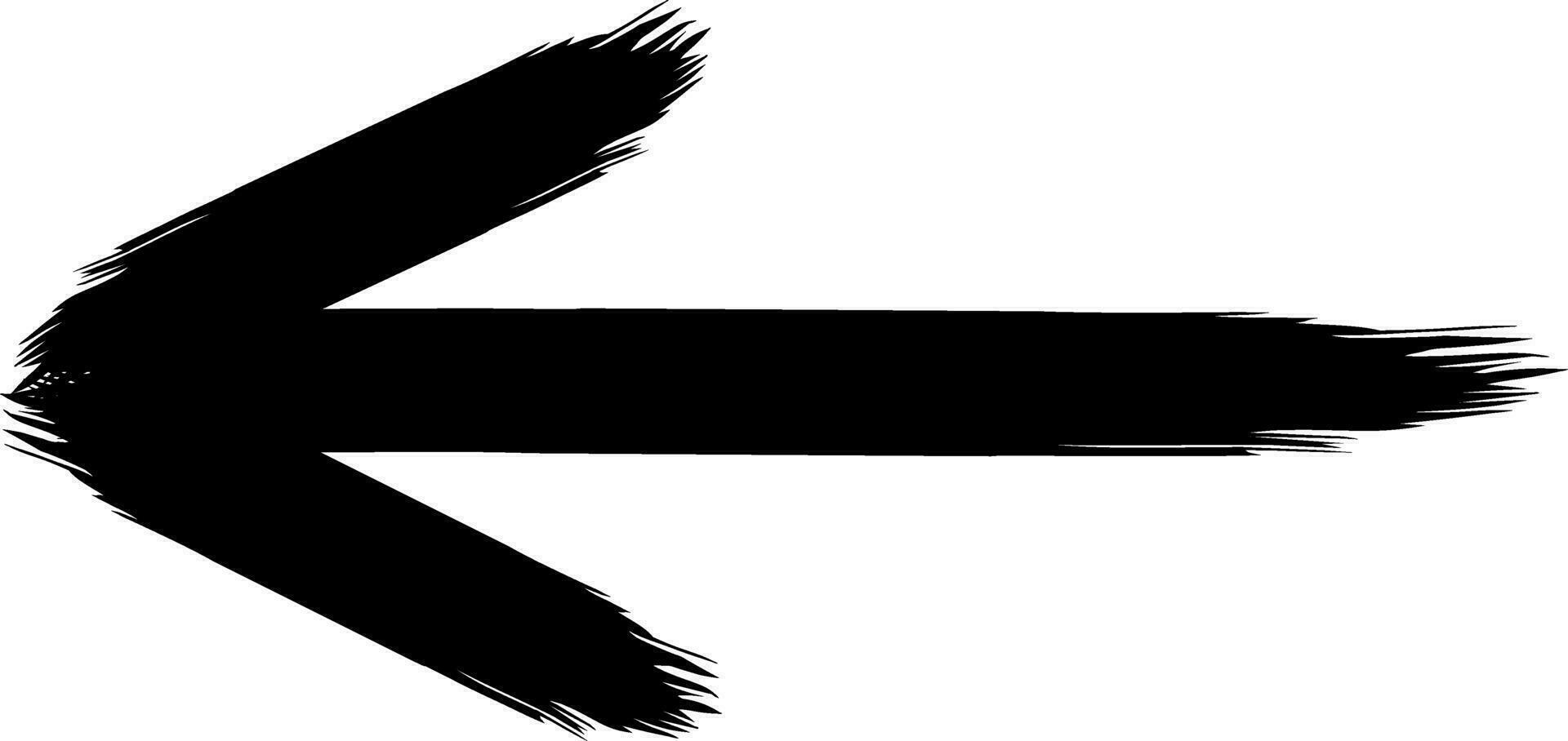 Left right arrows hand drawn rough brush grunge style vector