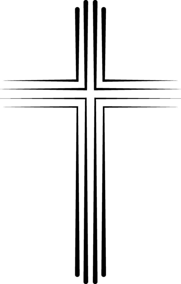 Christian Catholic cross icon baptism  linear christian crucifix vector