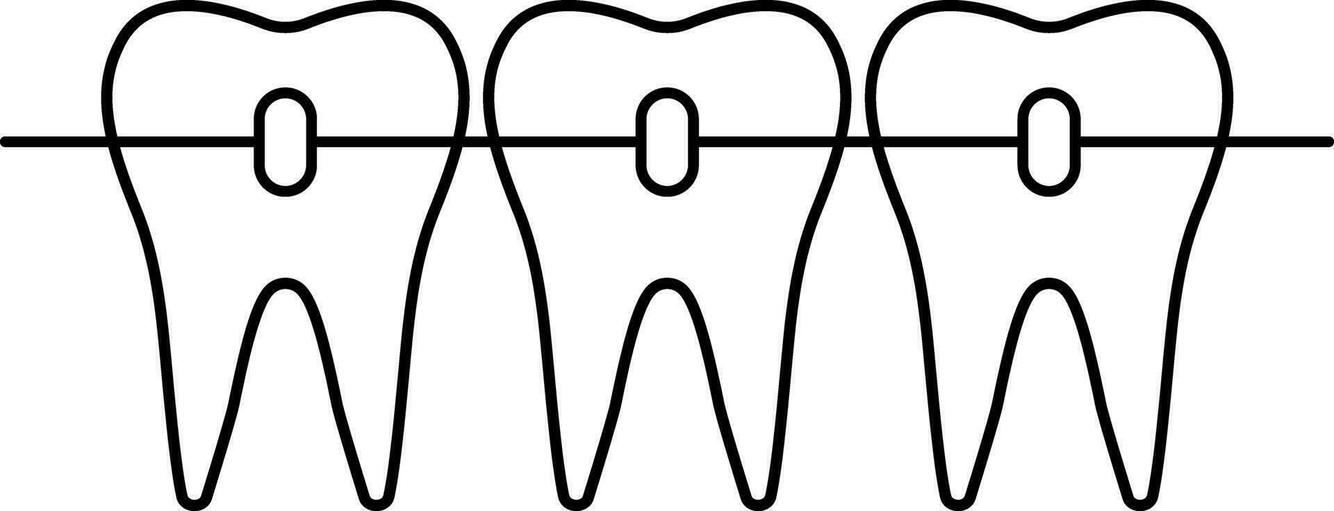 Dental braces icon, orthodontic teeth alignment beautiful smile vector