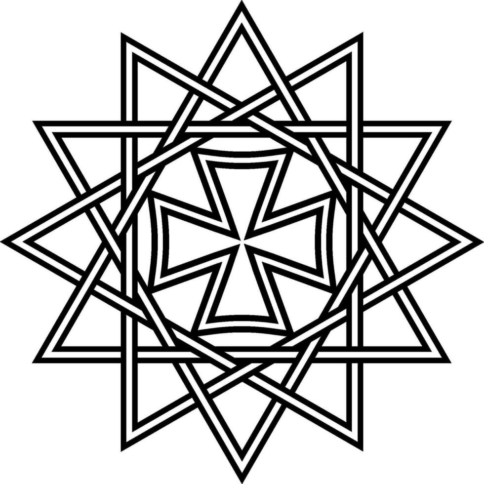 Star Ertsgamma Lucky 12 pointed  star amulet ancient christian talisman vector