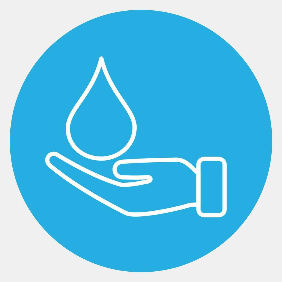 Icon water care. Ecology and environment elements. Icons in blue round style. Good for prints, posters, logo, infographics, etc. vector