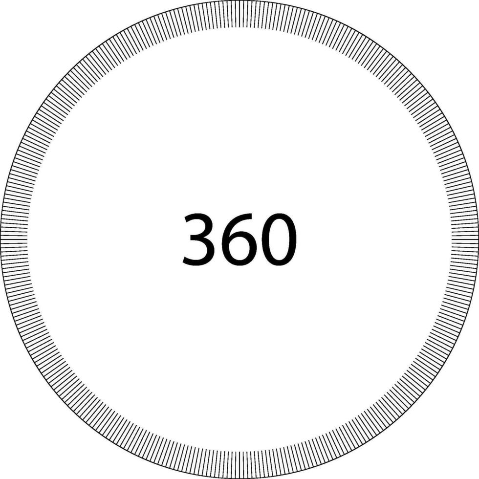 circulo marcar escala división redondo modelo circular marcar escamas 360 vector