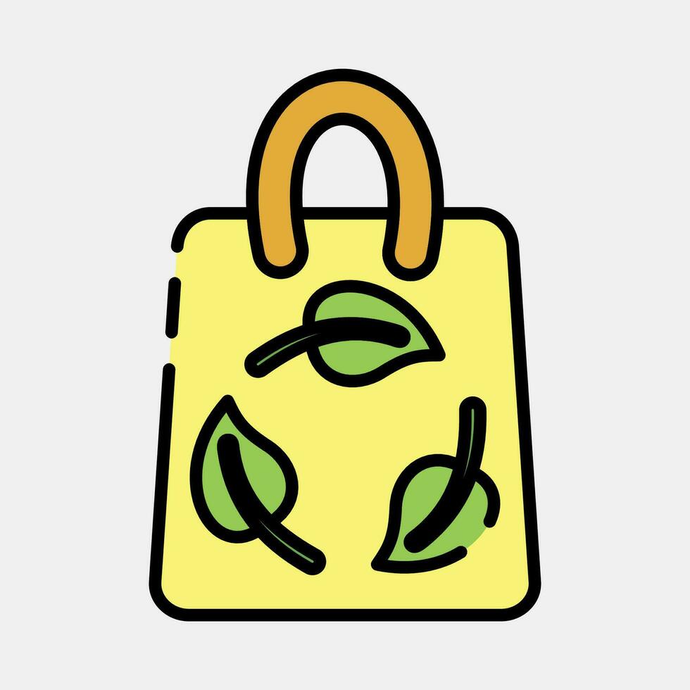 Icon eco bag. Ecology and environment elements. Icons in filled line style. Good for prints, posters, logo, infographics, etc. vector