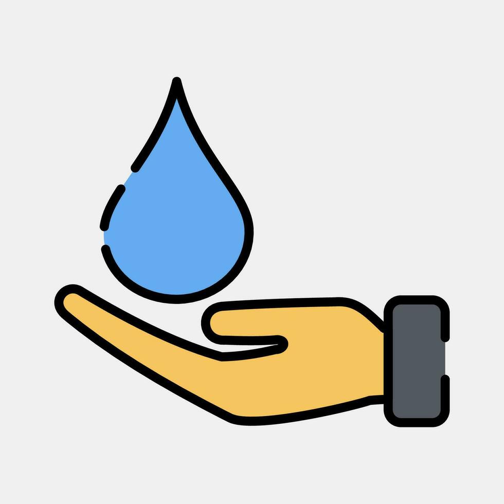 icono agua cuidado. ecología y ambiente elementos. íconos en lleno línea estilo. bueno para huellas dactilares, carteles, logo, infografía, etc. vector