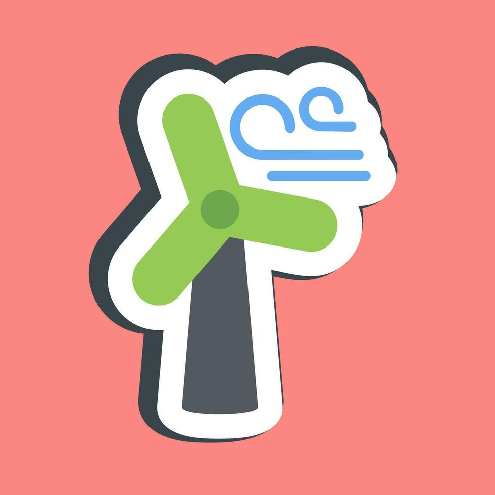 Sticker wind turbine. Ecology and environment elements. Good for prints, posters, logo, infographics, etc. vector