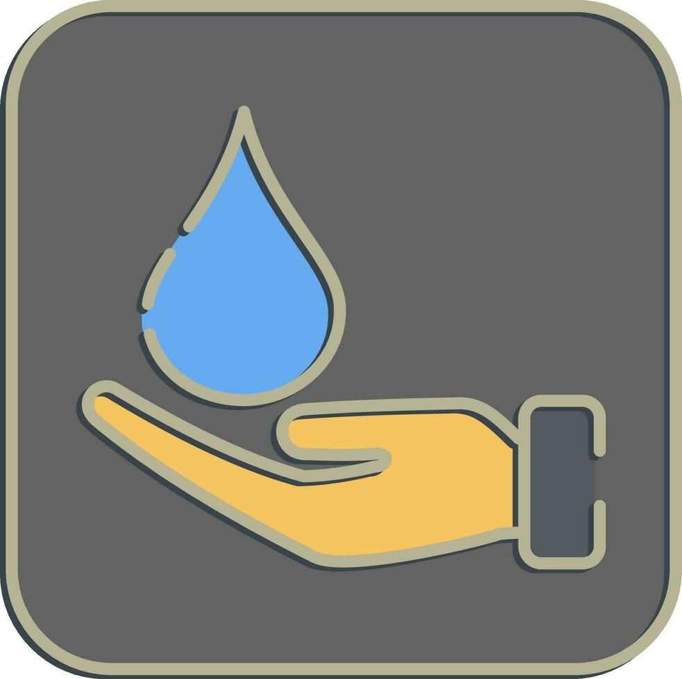 icono agua cuidado. ecología y ambiente elementos. íconos en en relieve estilo. bueno para huellas dactilares, carteles, logo, infografía, etc. vector