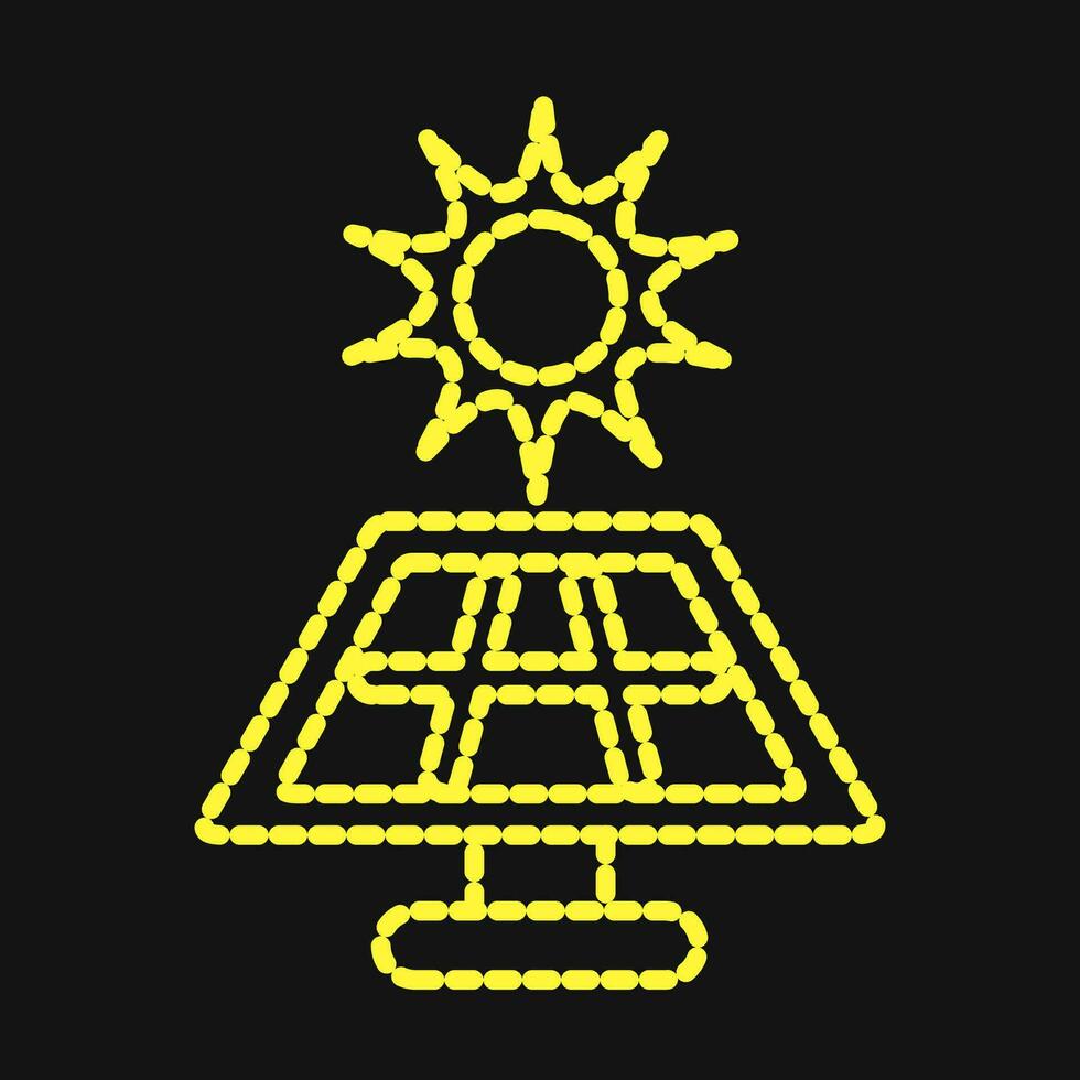 Icon solar energy panel. Ecology and environment elements. Icons in dotted style. Good for prints, posters, logo, infographics, etc. vector