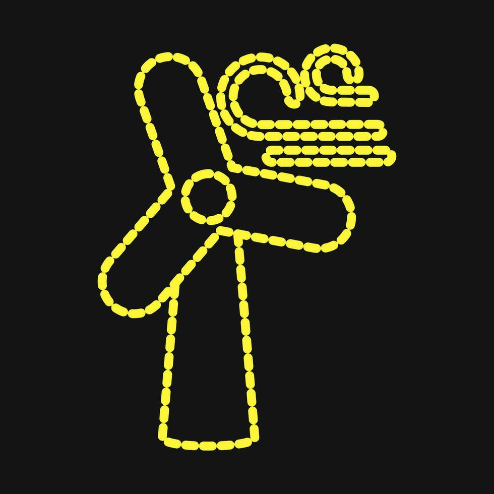 Icon wind turbine. Ecology and environment elements. Icons in dotted style. Good for prints, posters, logo, infographics, etc. vector