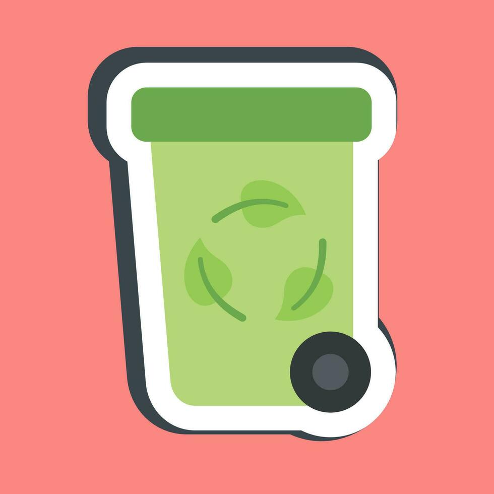 Sticker recycle bin. Ecology and environment elements. Good for prints, posters, logo, infographics, etc. vector