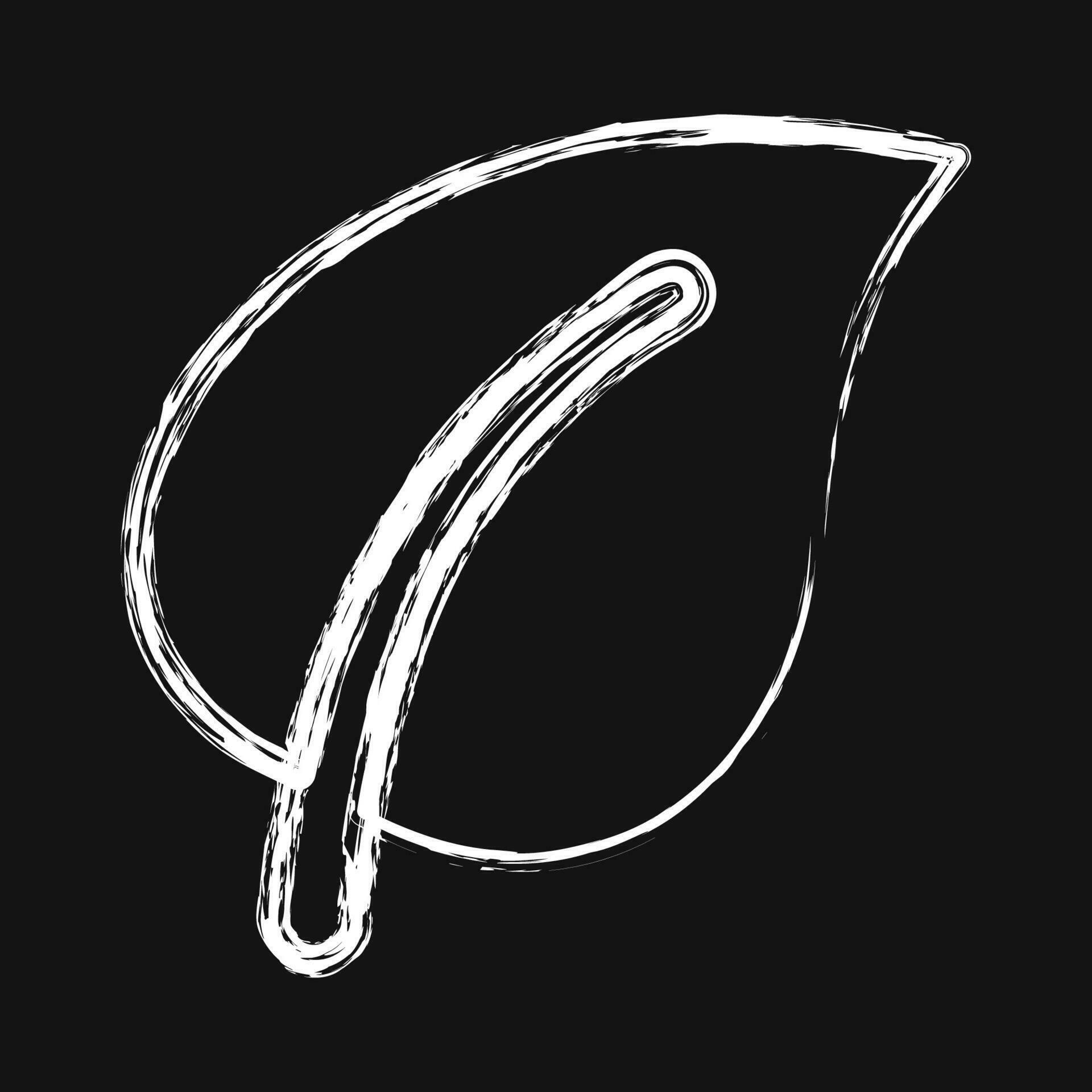 Icon leaf. Ecology and environment elements. Icons in chalk style. Good