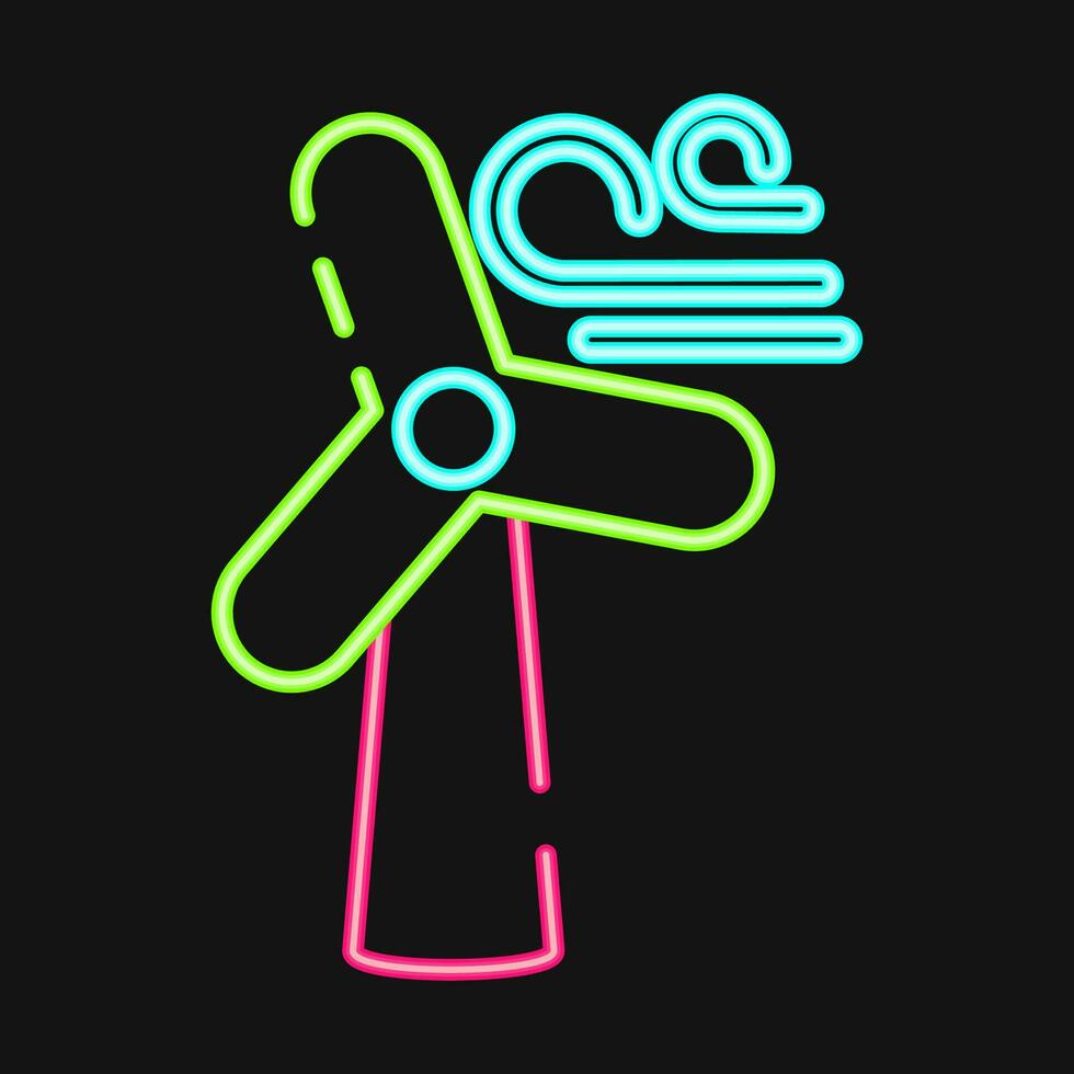 Icon wind turbine. Ecology and environment elements. Icons in neon style. Good for prints, posters, logo, infographics, etc. vector