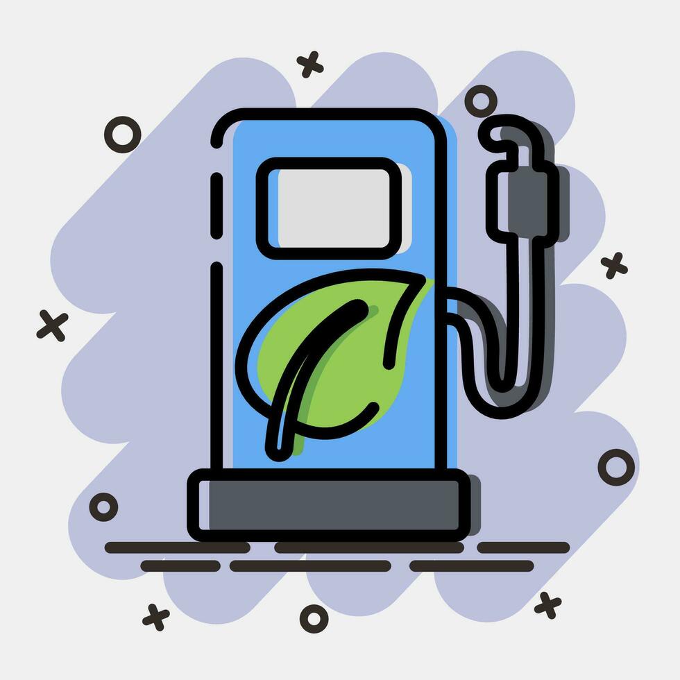 Icon bio fuel. Ecology and environment elements. Icons in comic style. Good for prints, posters, logo, infographics, etc. vector