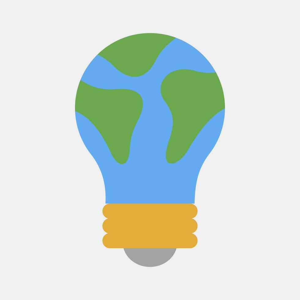 Icon earth shape bulb. Ecology and environment elements. Icons in flat style. Good for prints, posters, logo, infographics, etc. vector