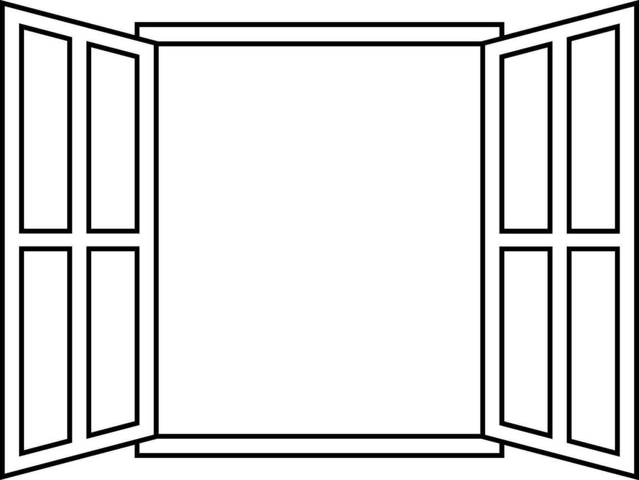icon sign open window vector outline open window frame