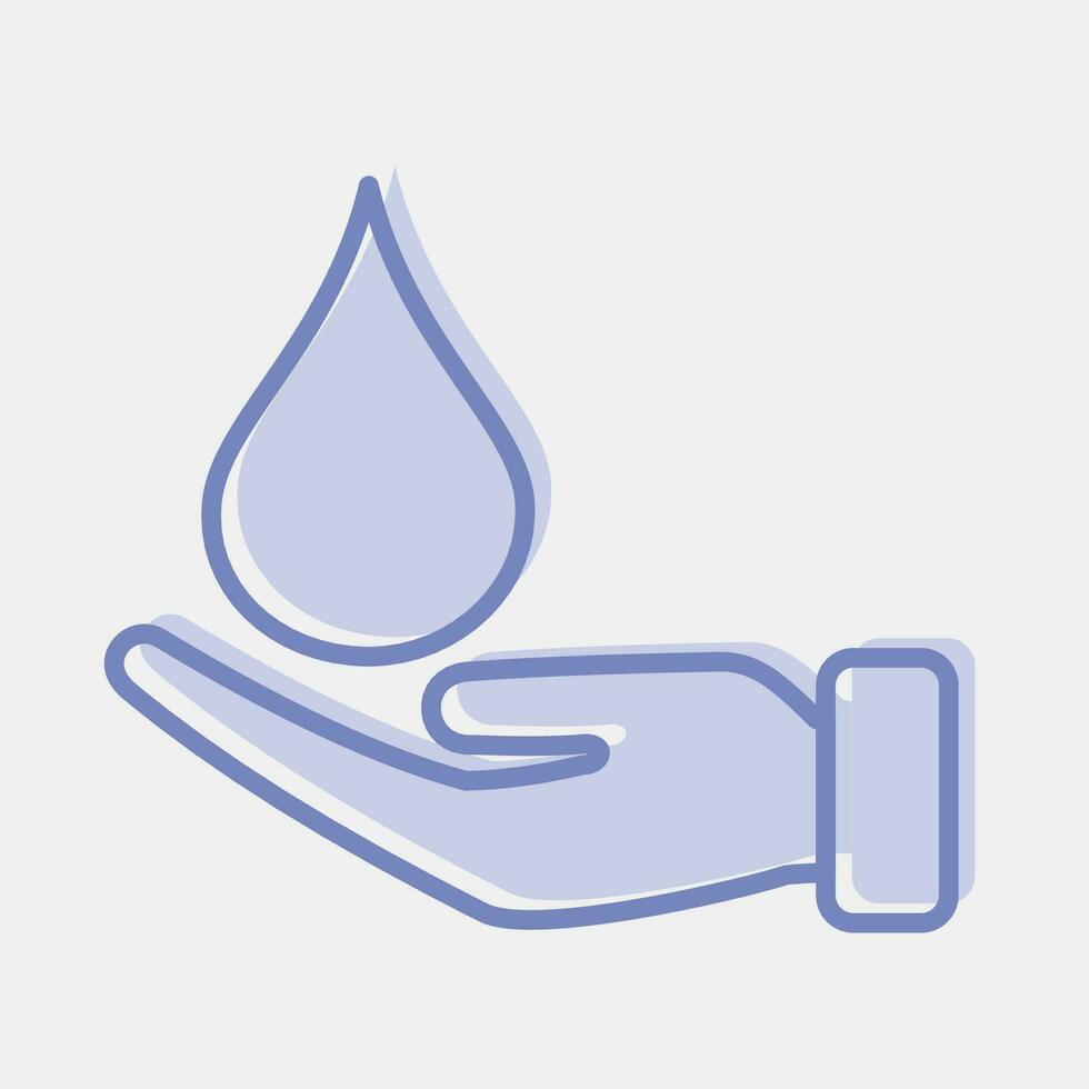 Icon water care. Ecology and environment elements. Icons in two tone style. Good for prints, posters, logo, infographics, etc. vector
