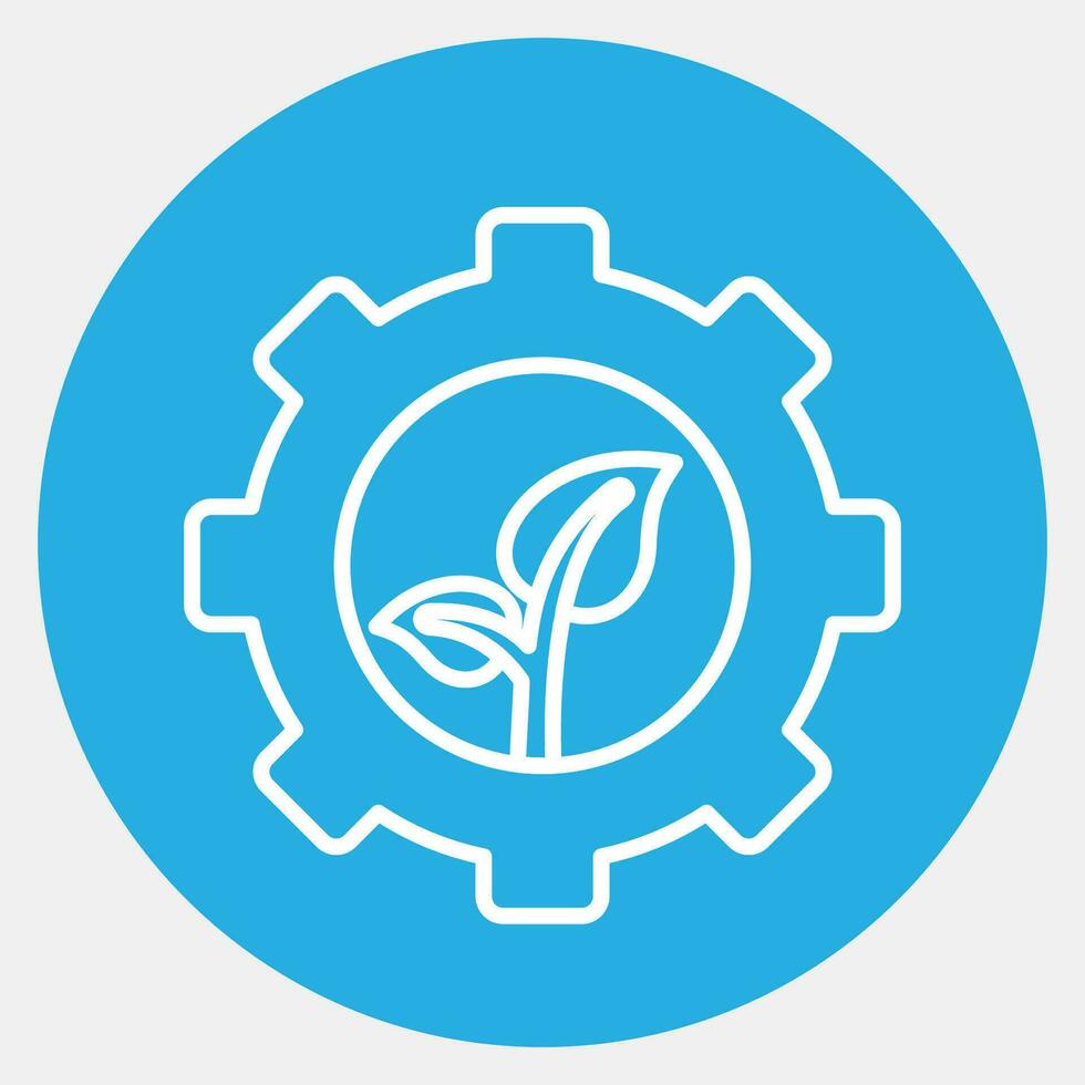 Icon eco technology. Ecology and environment elements. Icons in blue round style. Good for prints, posters, logo, infographics, etc. vector