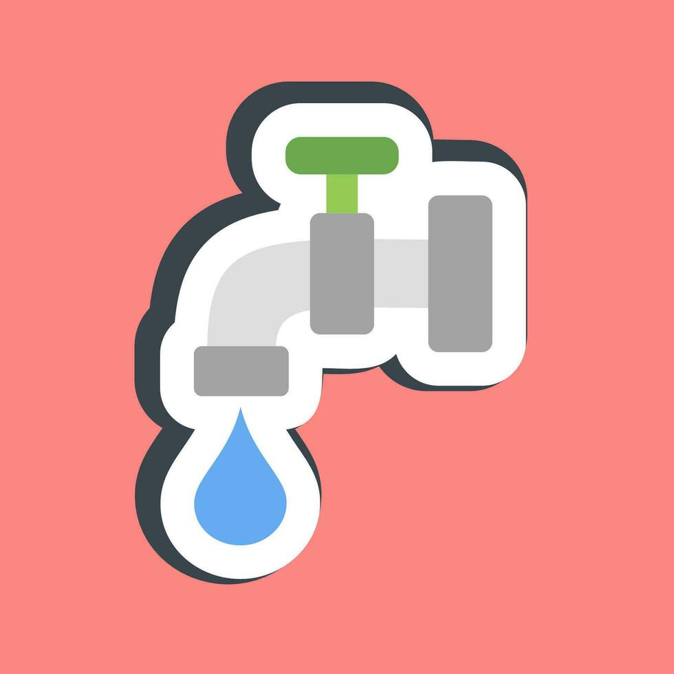 Sticker save water. Ecology and environment elements. Good for prints, posters, logo, infographics, etc. vector