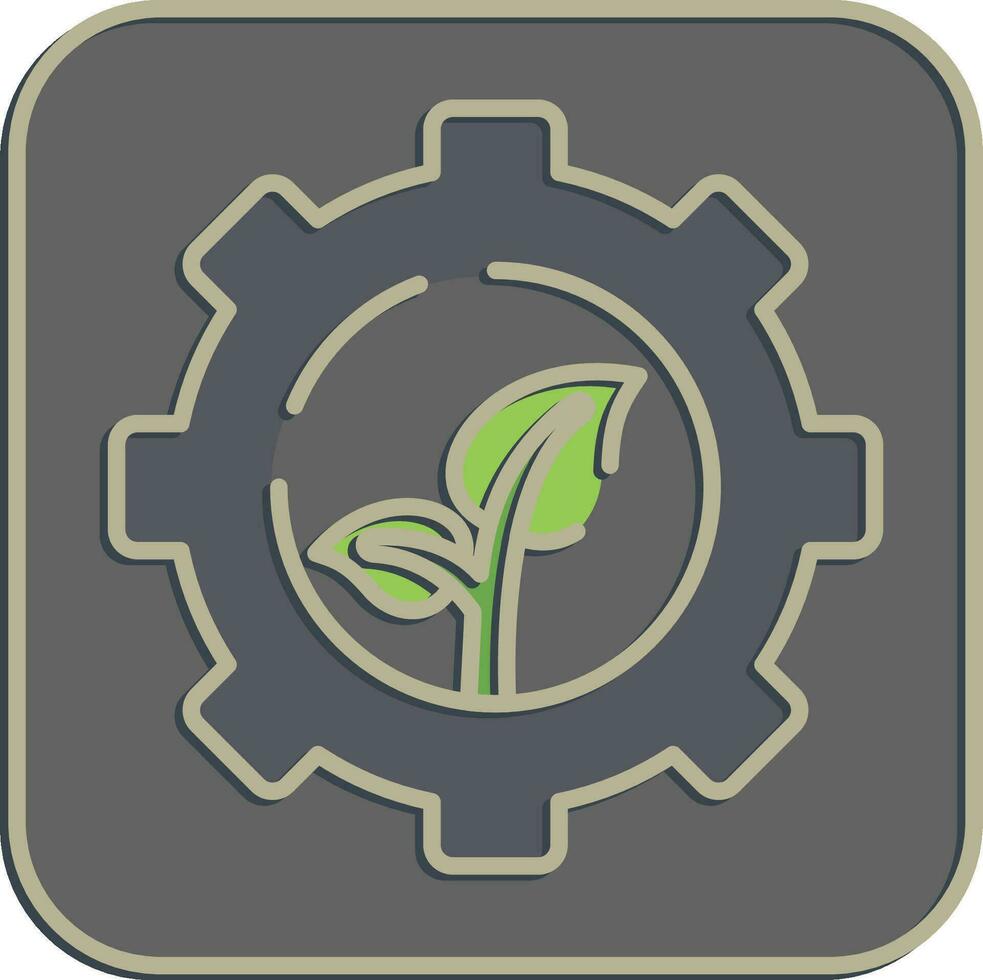 icono eco tecnología. ecología y ambiente elementos. íconos en en relieve estilo. bueno para huellas dactilares, carteles, logo, infografía, etc. vector