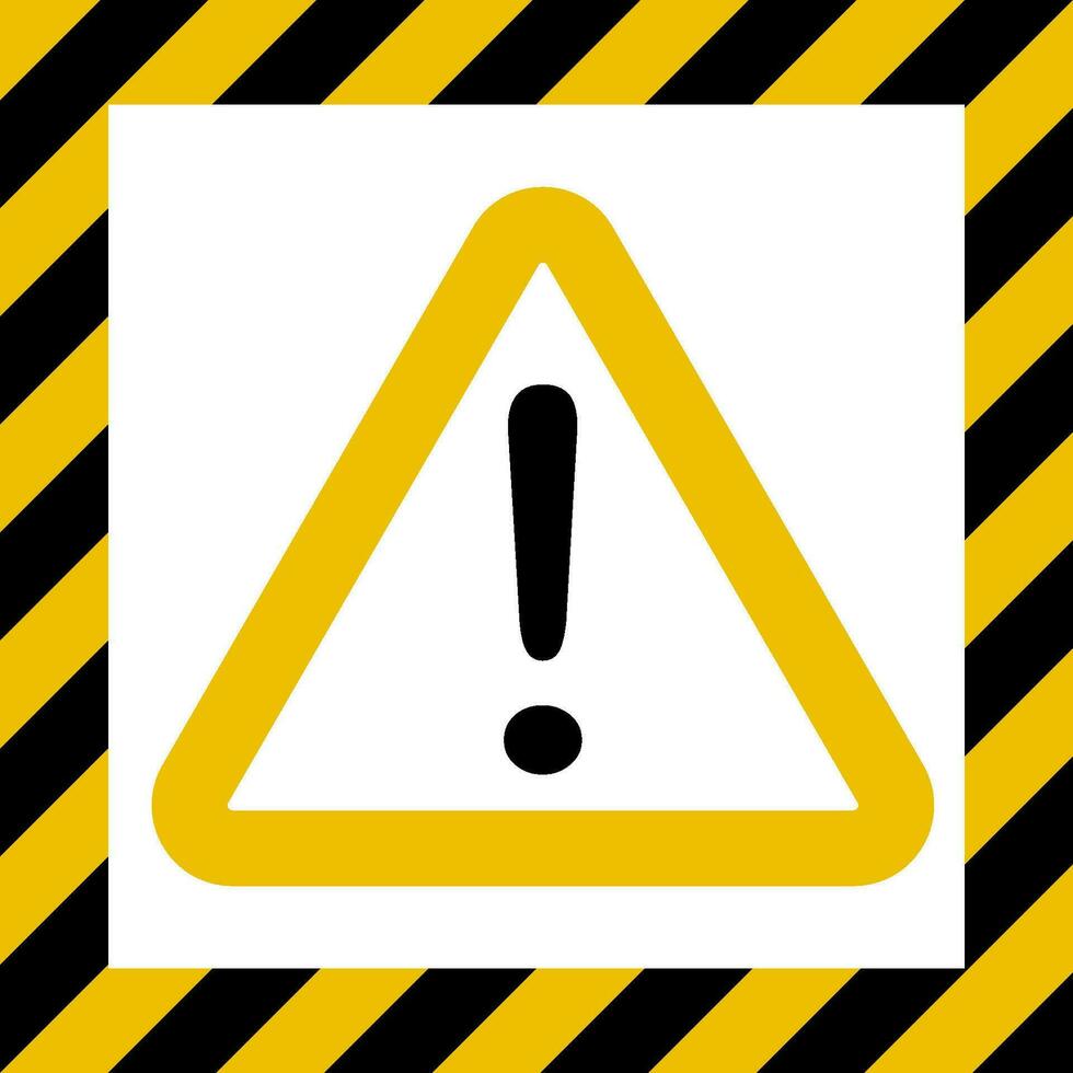 Hazard symbol exclamation mark, warn caution construction striped hazard safety vector