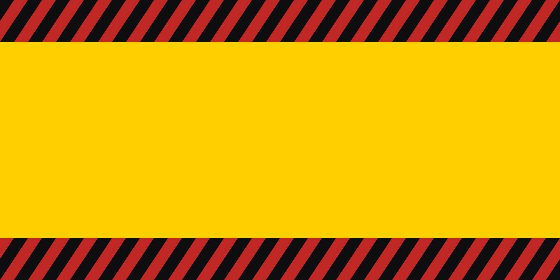 Horizontal warning banner frame diagonal stripes, hazard wallpaper danger vector