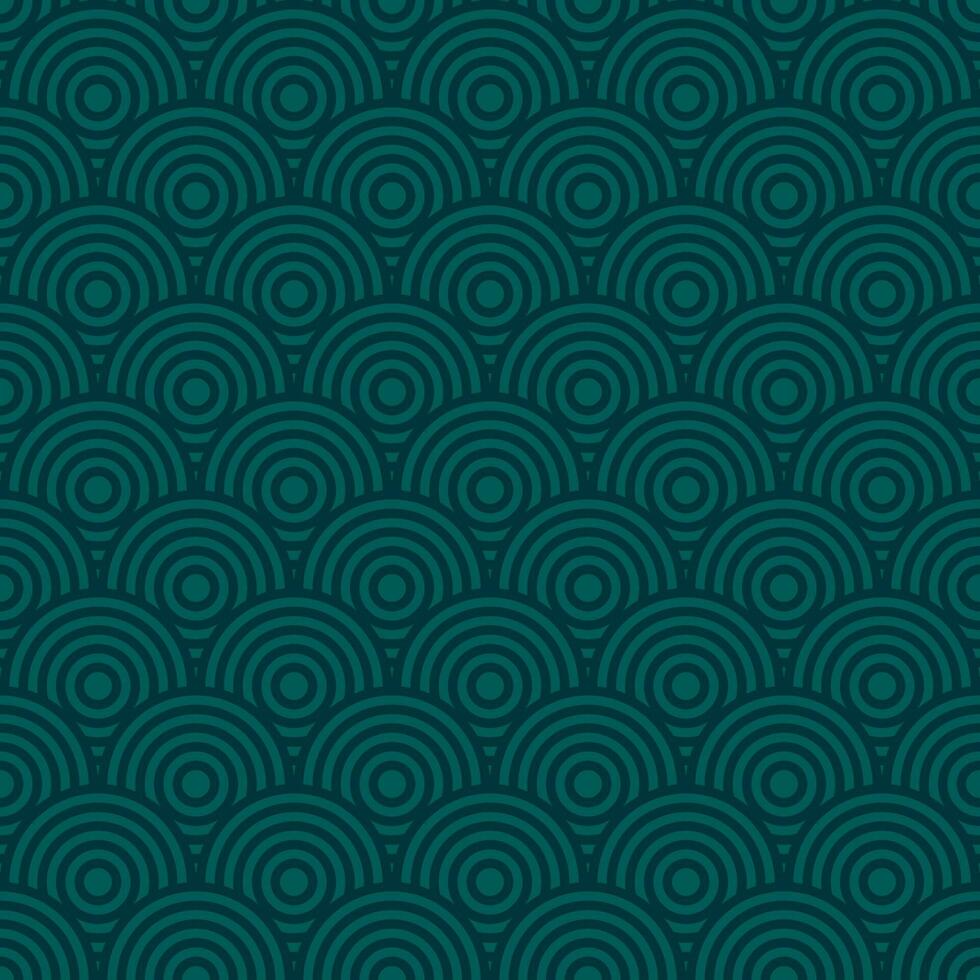Seamless fish scale pattern, Chinese Japanese ethnos ornament ocean color vector