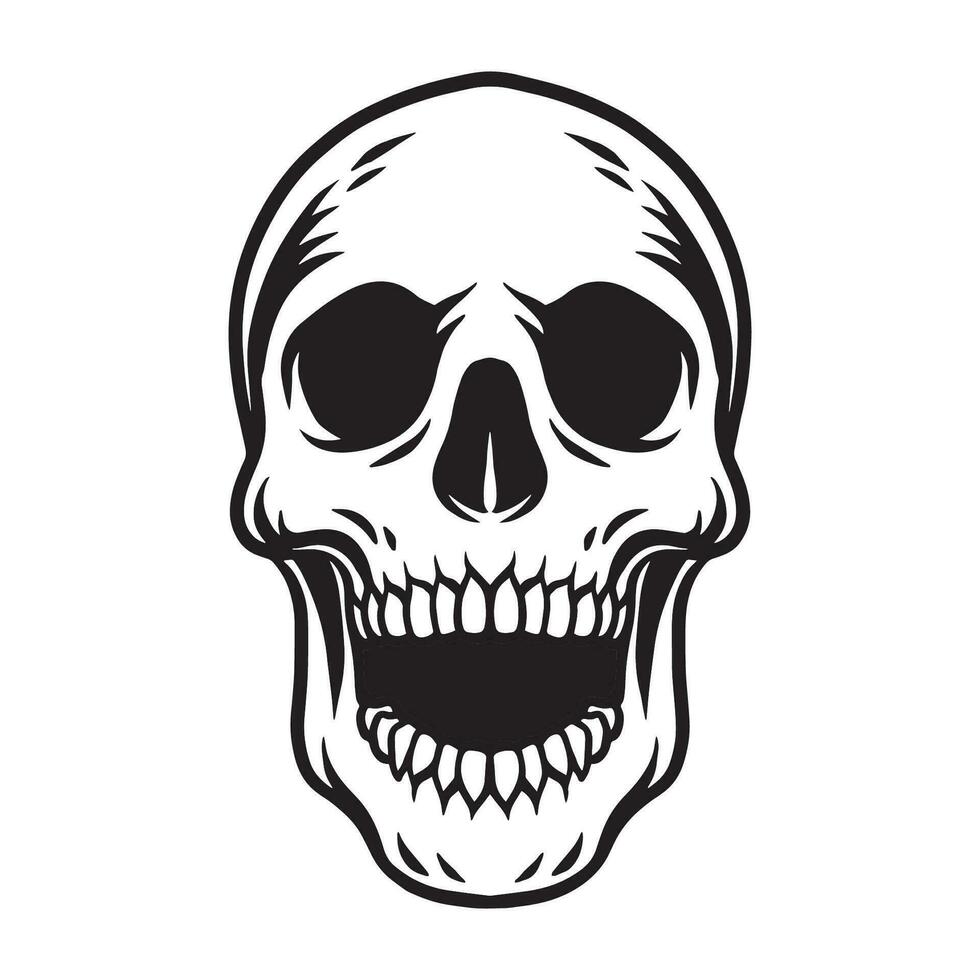Skull head vector art illustration. isolated on white background