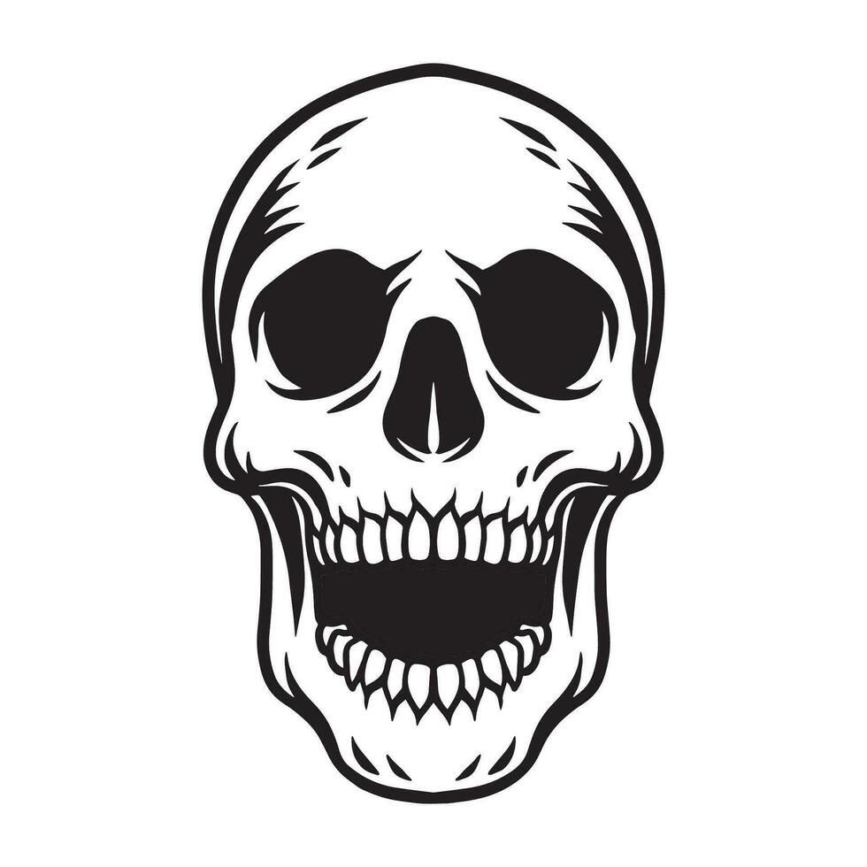 Skull head vector art illustration. isolated on white background