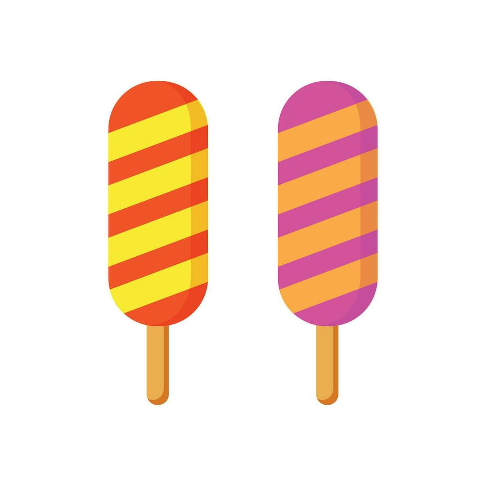 Vector two ice creams with different colors on them