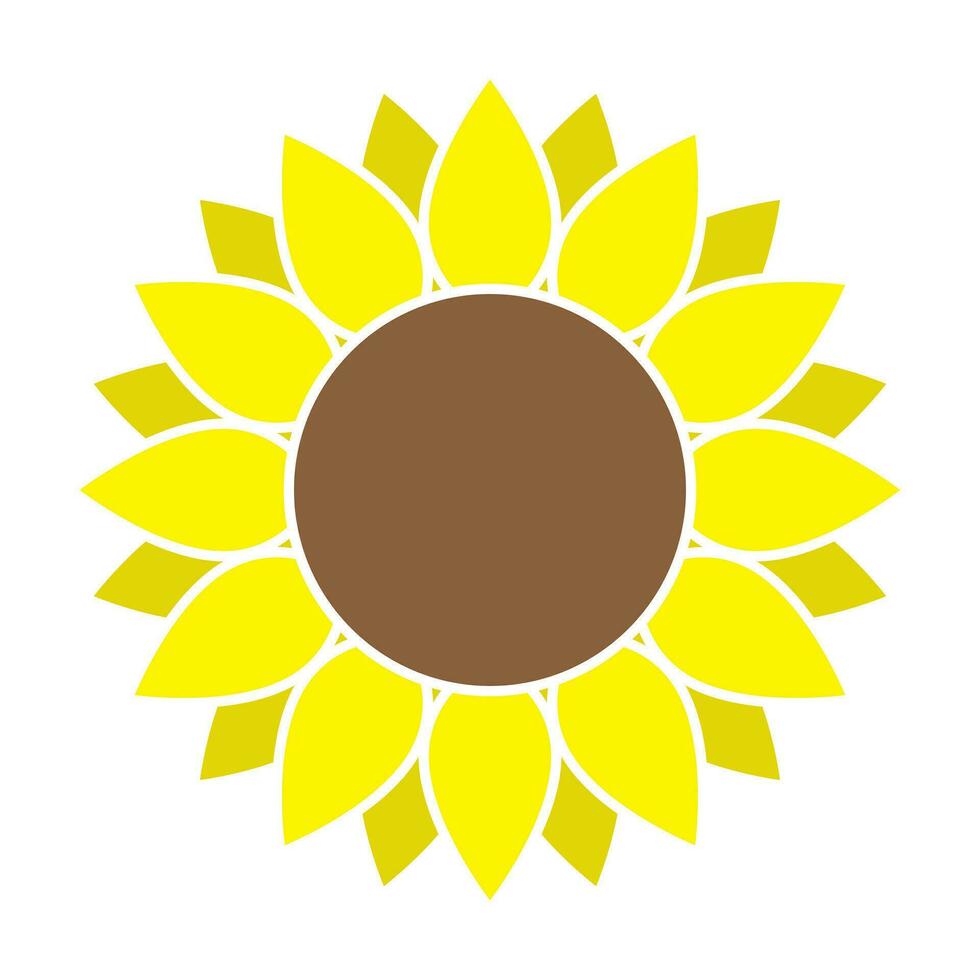 girasol en plano estilo. vector ilustración aislado.