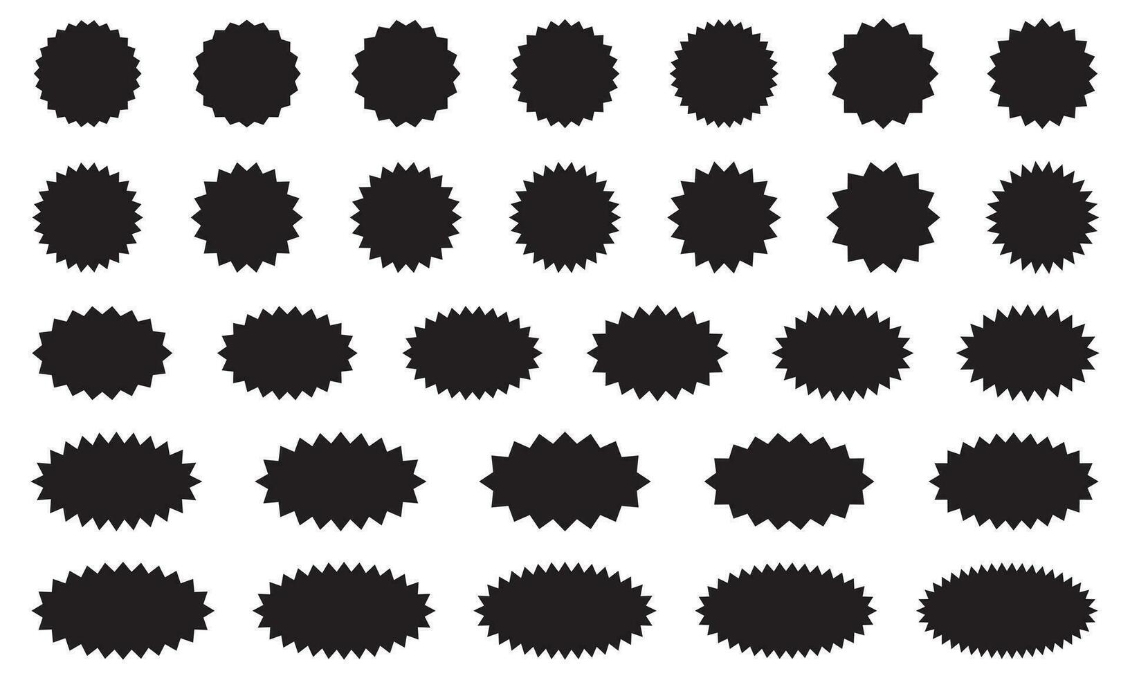Set of starburst, sunburst badges. Design elements - best for sale sticker, price tag, quality mark. Flat vector illustration isolated on white background.
