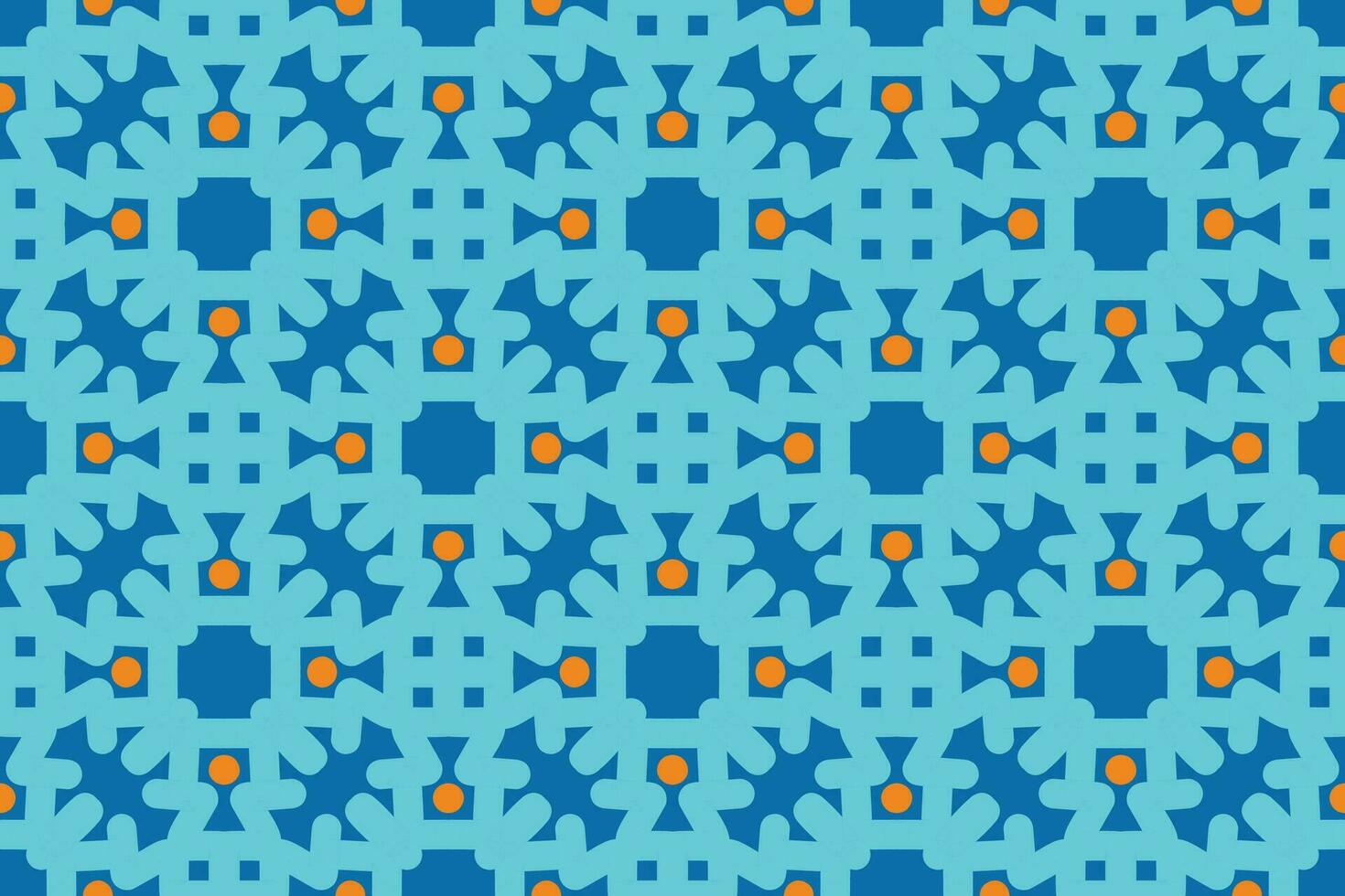 Fabric seamless pattern with blue and orange color vector