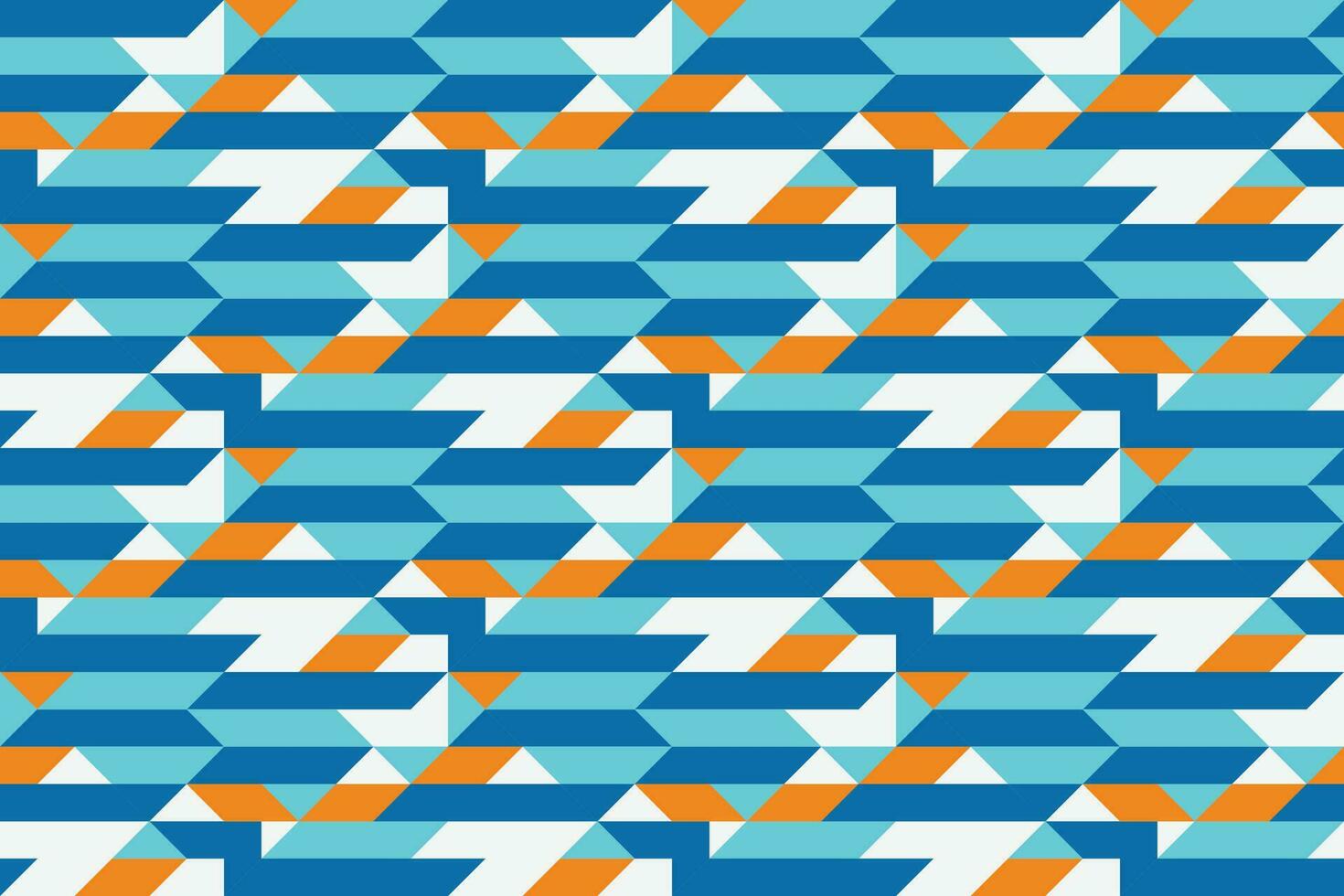 Geometric seamless pattern with blue and orange color. Simple regular background. vector