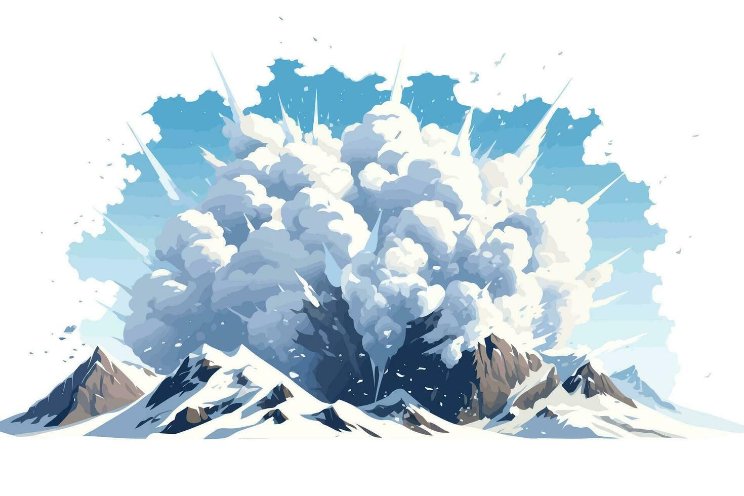 Avalanche vector flat minimalistic isolated illustration
