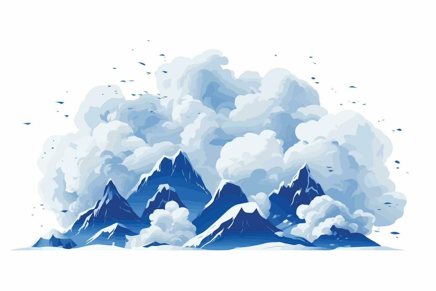 Avalanche vector flat minimalistic isolated illustration