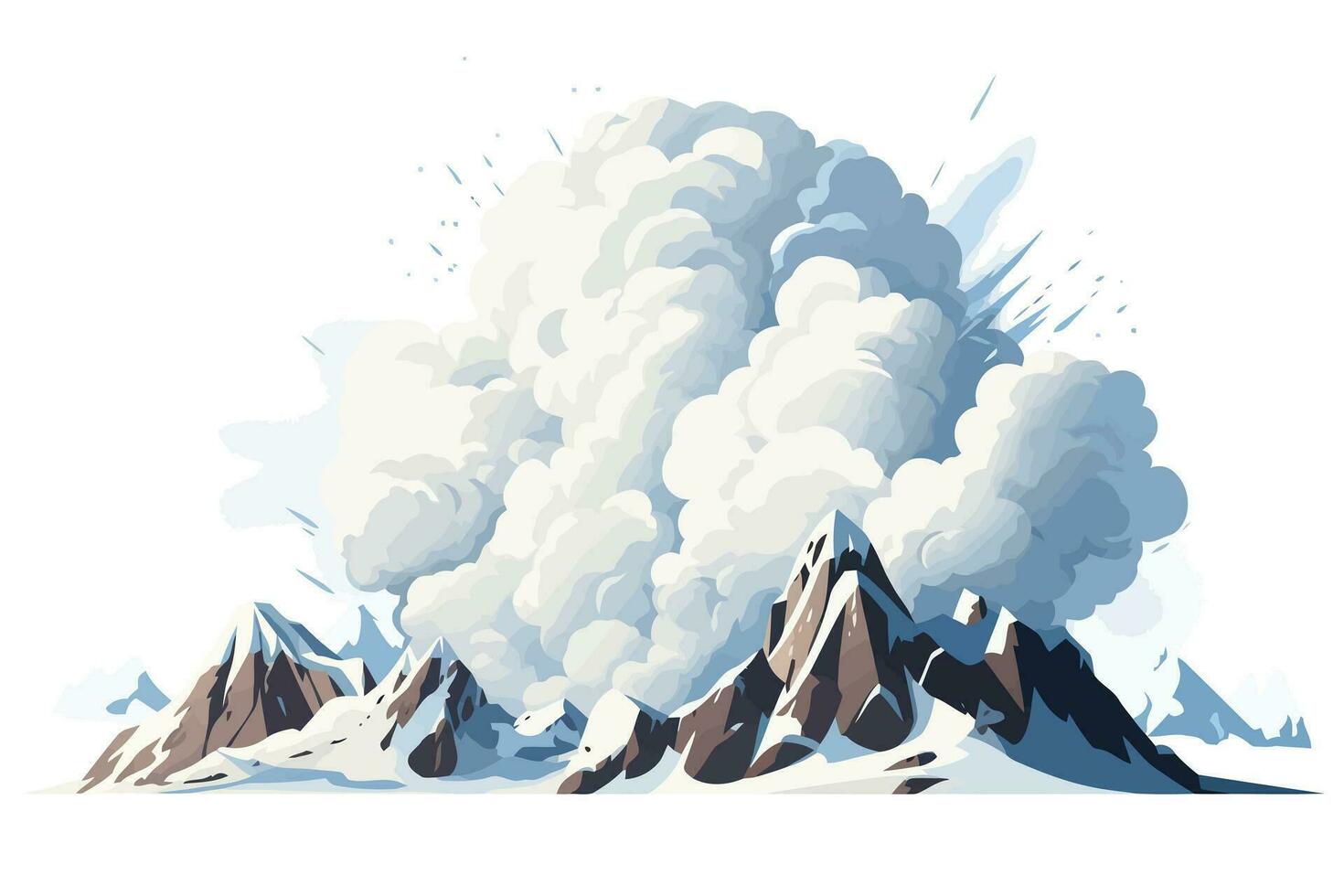 Avalanche vector flat minimalistic isolated illustration