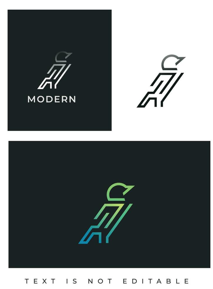 modern bird logo - bird line art - line bird logo - gradient bird logo vector
