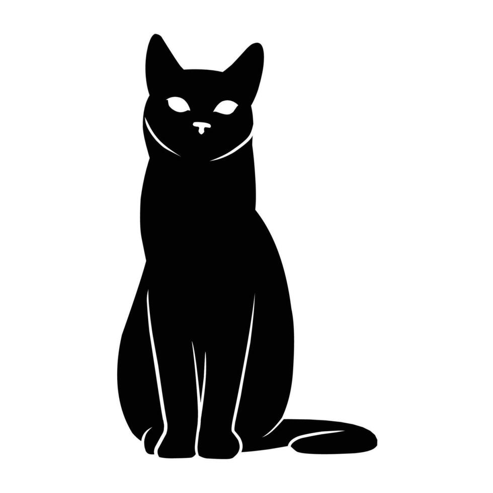 cat silhouette. celebrating cat day vector