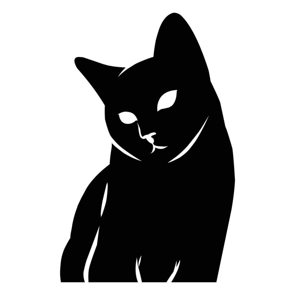 cat silhouette. celebrating cat day vector