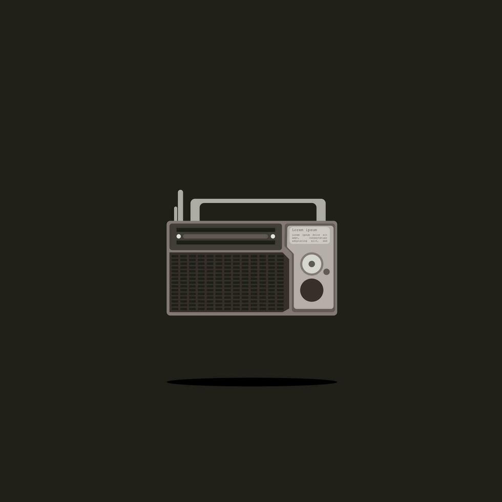 vector icon design old radio retro flat design simple pastel colors minimalist eps 10